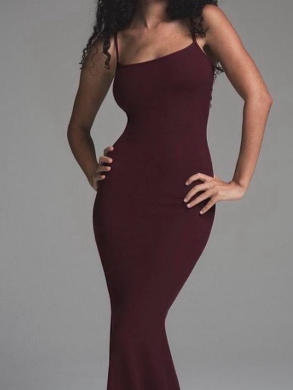 SKIMS Long Longe Slip Dress in Rare colorway Bordeaux Wine - Picture 6 of 7